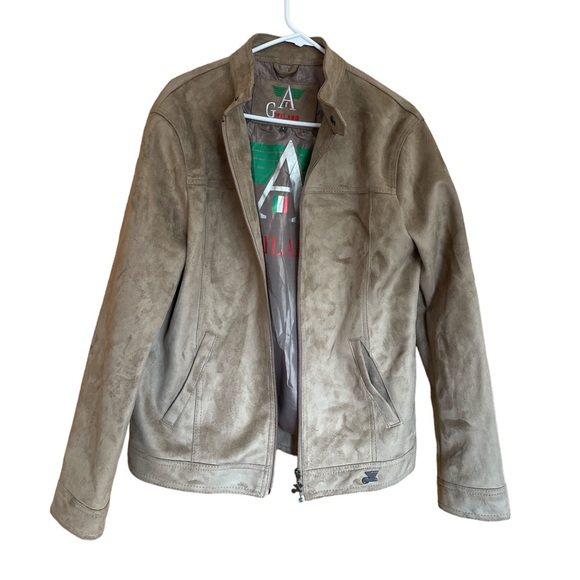 Suede Leather Bomber Jacket GA Milano Made in Italy Men’s Large - Picture 2 of 16